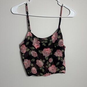 Floral Black and Pink Camisole Top SB